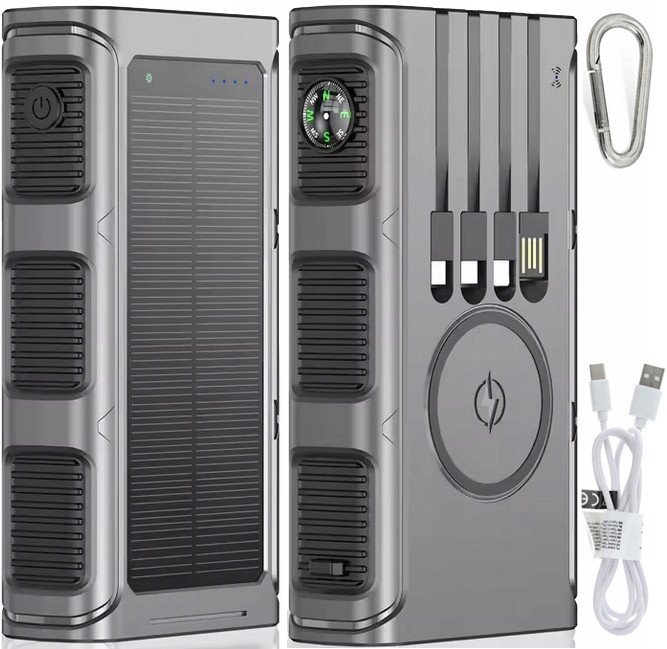 POWERBANK ŁADOWARKA SOLARNY INDUKCJA 36000mAh 8xUSB LATARKA 2x LED USB-C PD