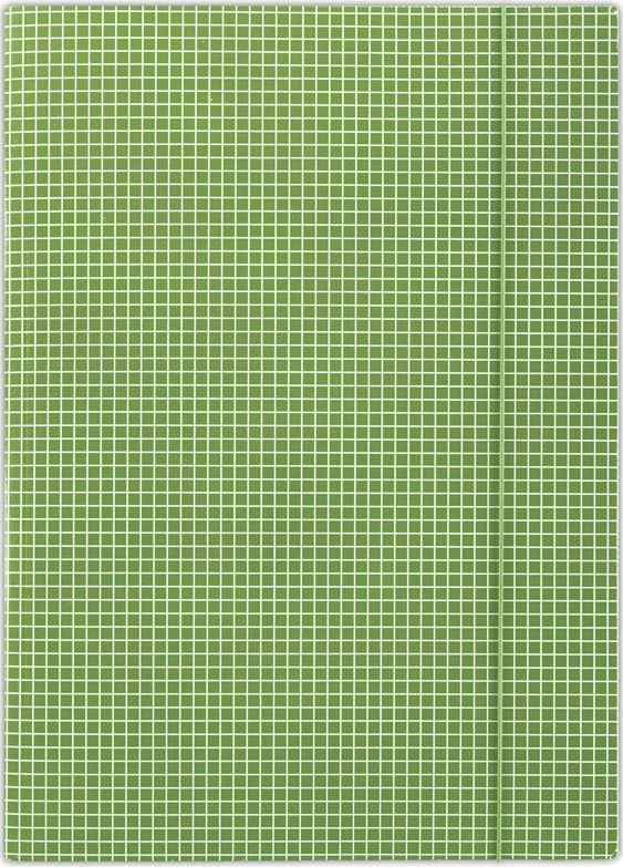 Donau Teczka z gumką DONAU, karton, A4, 400gsm, 3-skrz., zielona w kratę