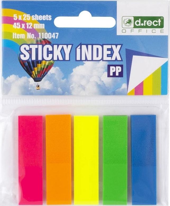 D.Rect Zakładki indeksujące 45x12mm 5x25 sztuk D.RECT