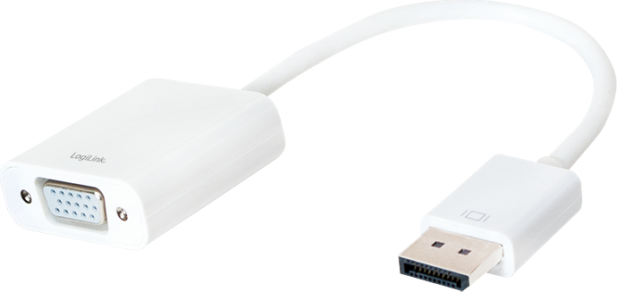Adapter AV LogiLink DisplayPort - D-Sub (VGA) biały (CV0059B)