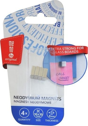 MemoBe MAGNESY NEODYMOWE DO TABLIC SZKLANYCH 1x1x0,4cm MEMOBE 4szt.