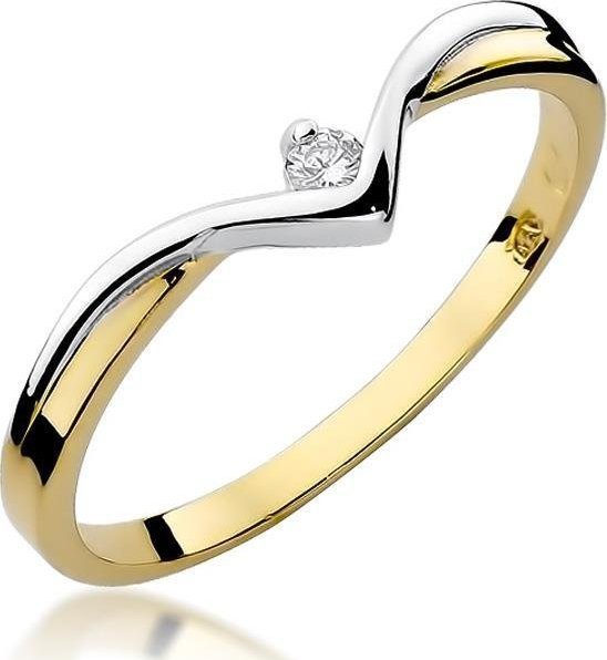Best Diamonds złoty pierścionek z brylantem 0.04ct 17