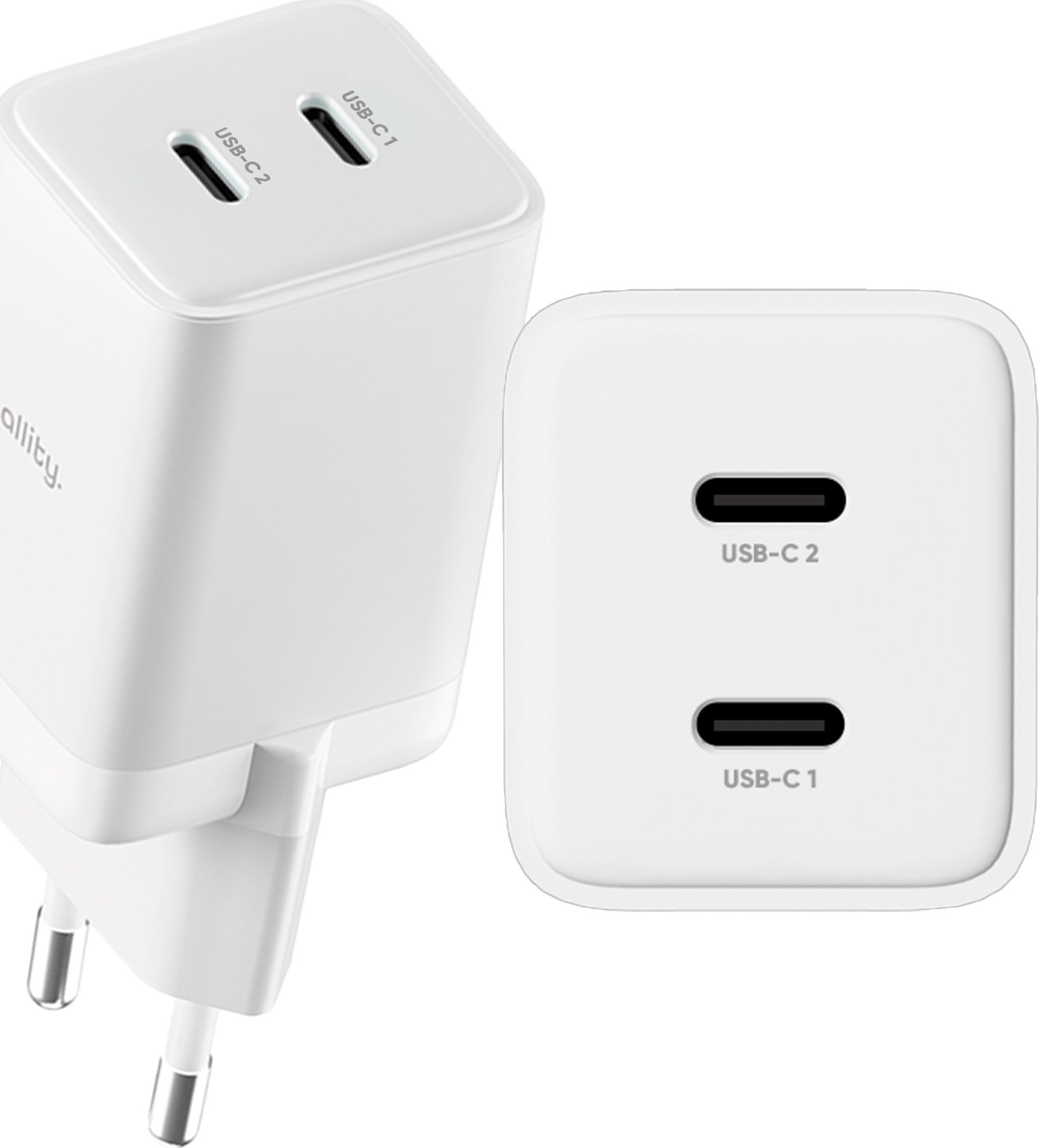 Ładowarka Allity Allity ładowarka sieciowa GaN PD QC ATC-01-45WCC 2x USB-C 45W biała