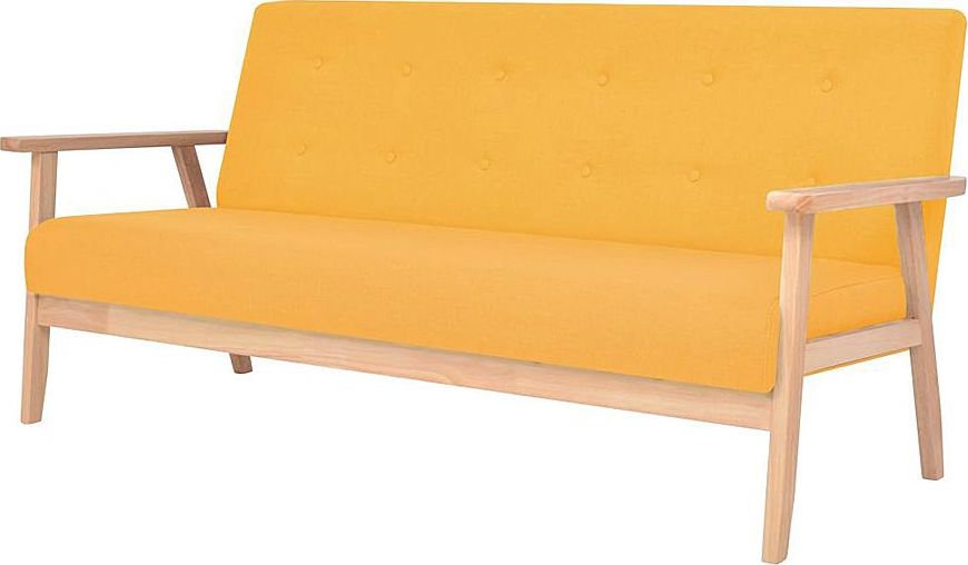 Elior 3-osobowa żółta sofa retro - Vita 3X