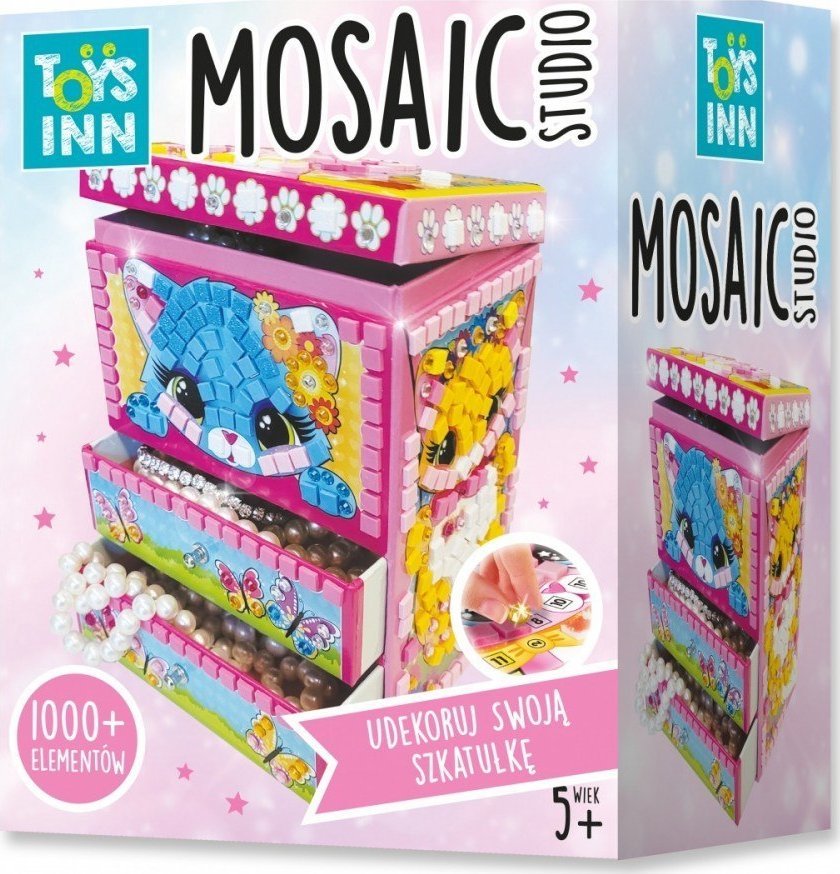 Stnux Zestaw kreatywny Szkatułka Mozaika Kotek