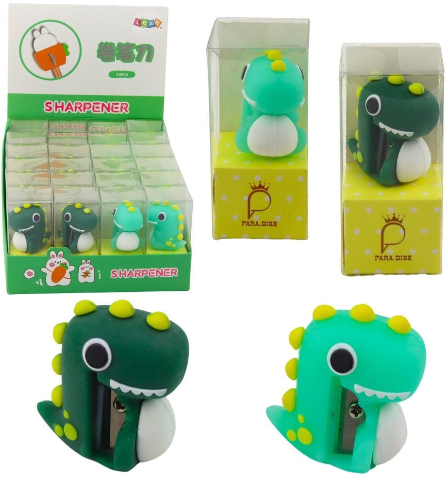 Strugaczka Do Kredek Ołówków Cienkich Szkolna Biurowa Dinozaur Zielony