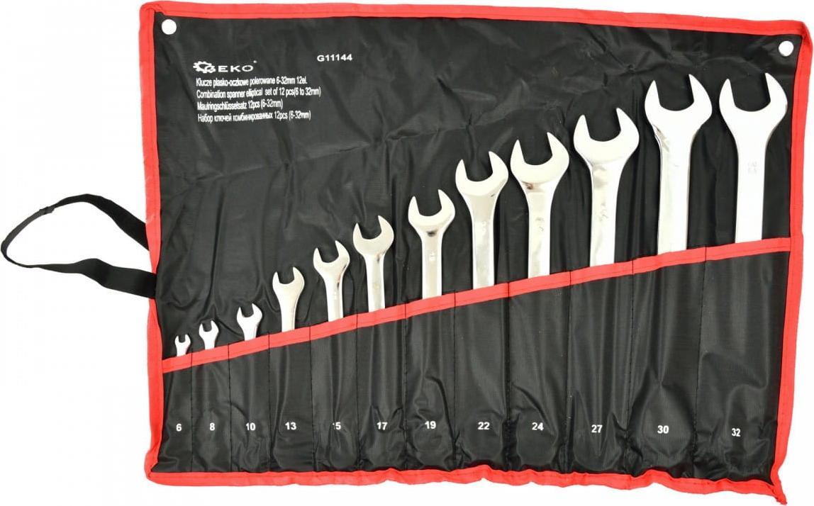 Geko KLUCZE PŁ.-OCZK. POLEROWANE 6-32MM 12EL.(8/10) G11144 GEKO