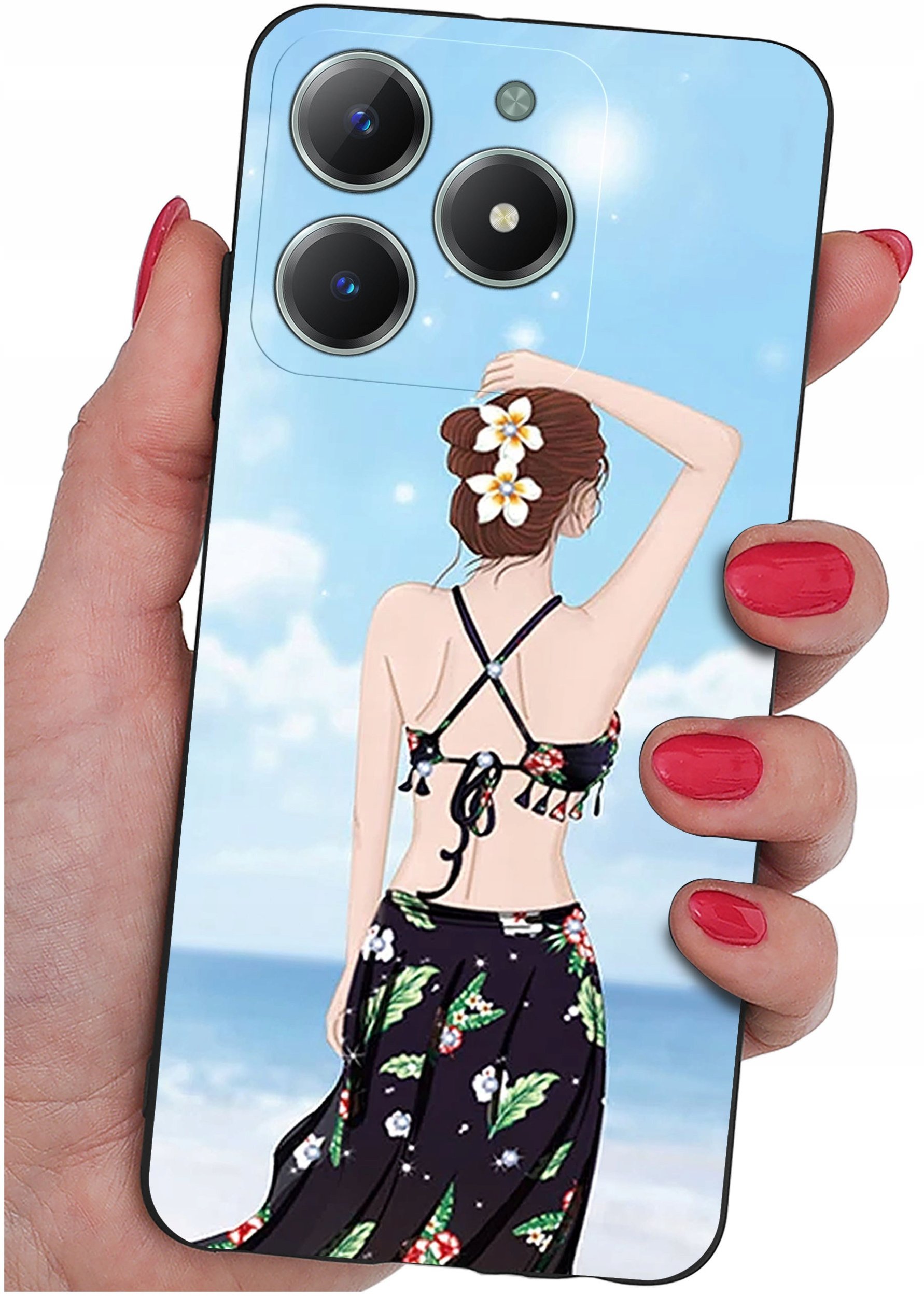 Etui do Realme C61 | C63 WZORY |SILIKONOWE MATT CASE + SZKŁO 9H