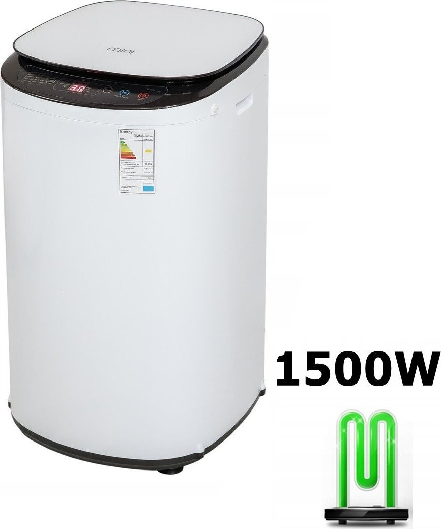 Sigma Pralko wirówka z GRZAŁKĄ WODY 1500W 3,5kg Pralka wirnikowa Turystyczna