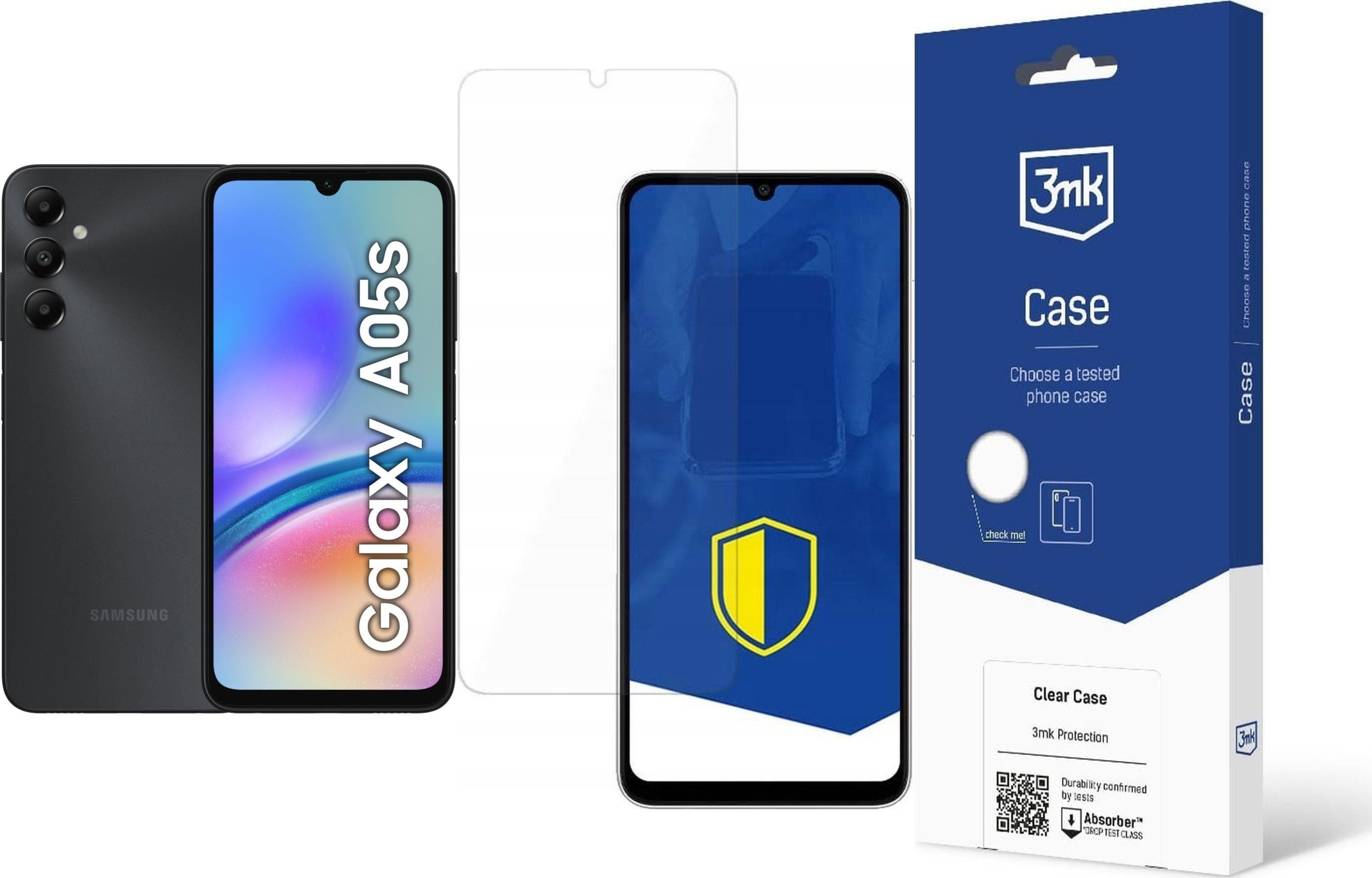 Smartfon Samsung Galaxy A05s 4/64GB Czarny (SM-A057GZKUEUB) + FlexibleGlass + Etui Clear Case