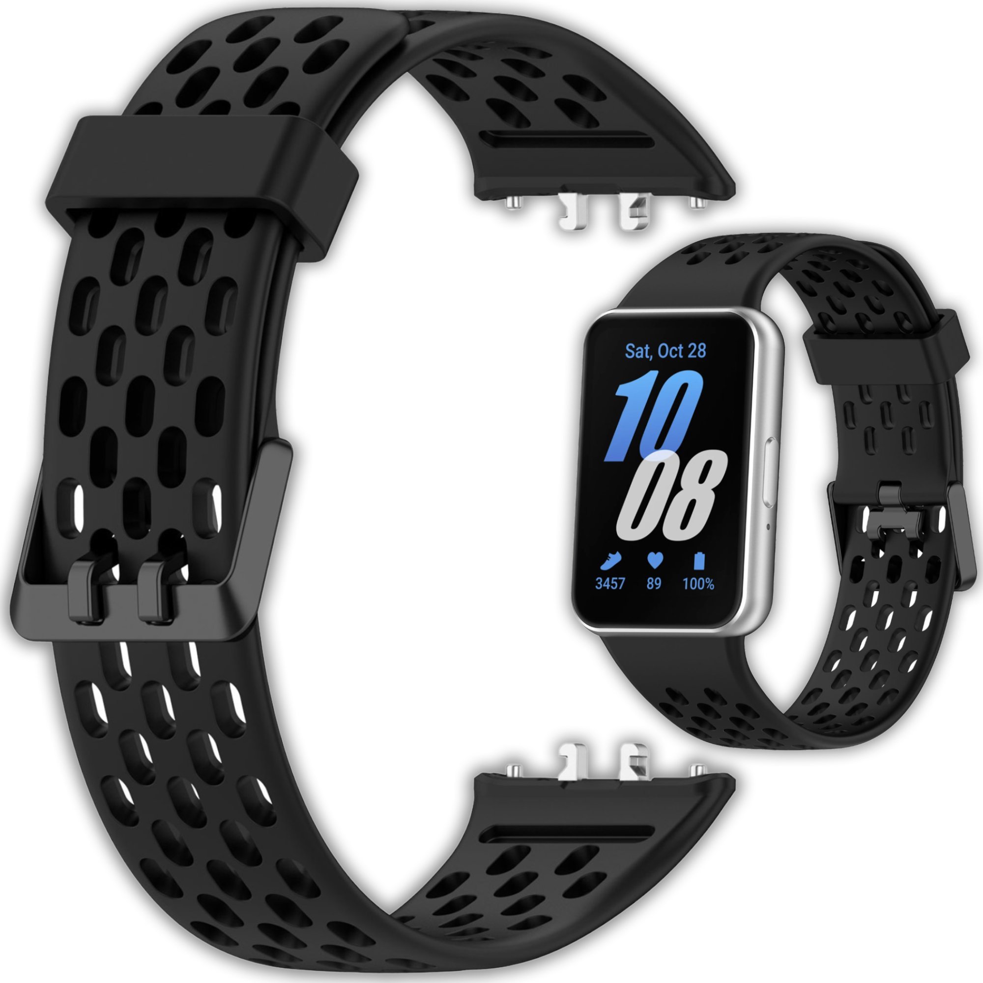 Opaska pasek perforowany Vanfone do Samsung Galaxy Fit 3 SM-R390, czarny