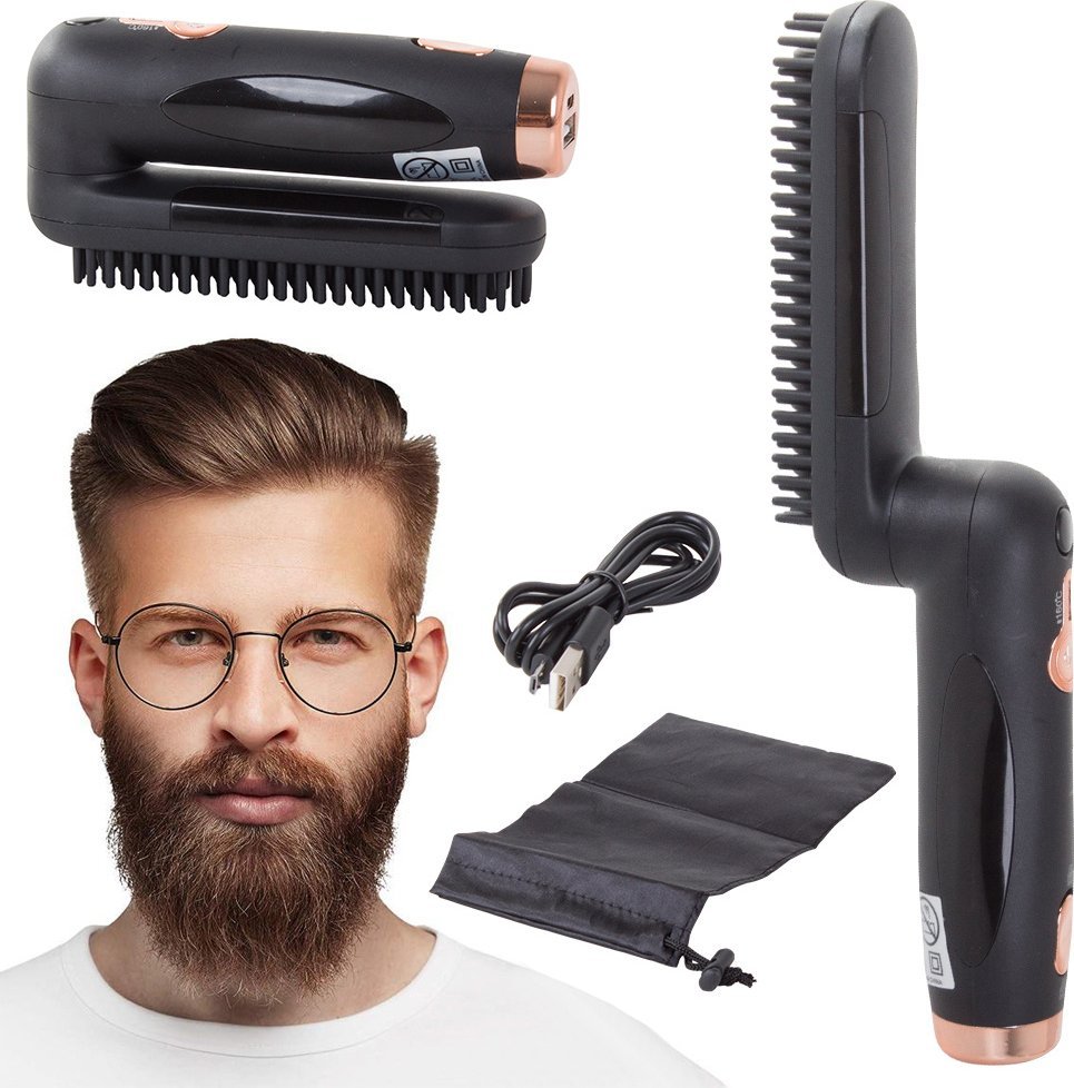 Verk Prostownica grzebień do brody i włosów szczotka Prostownica grzebień do brody i włosów szczotka