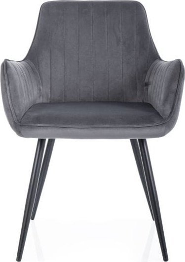 Signal Krzesło fotelowe APPLE VELVET szare tapicerowane
