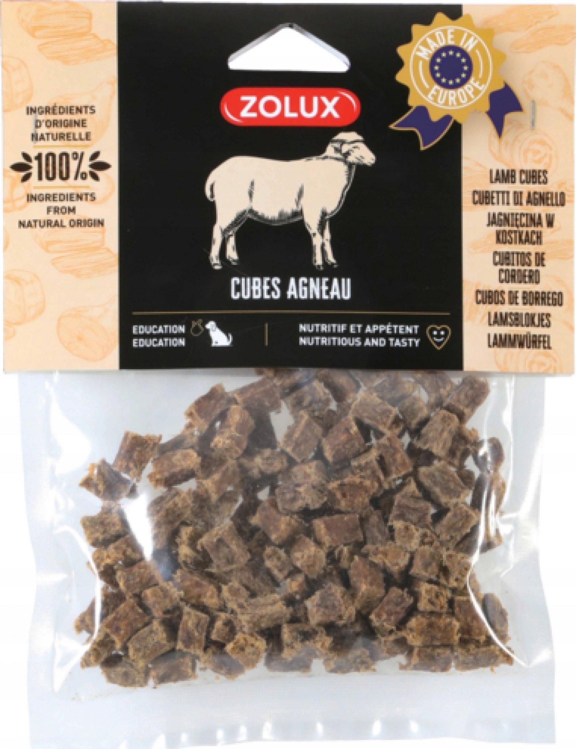Zolux ZOLUX Przysmak naturalny dla psa Kostki jagnię 100g