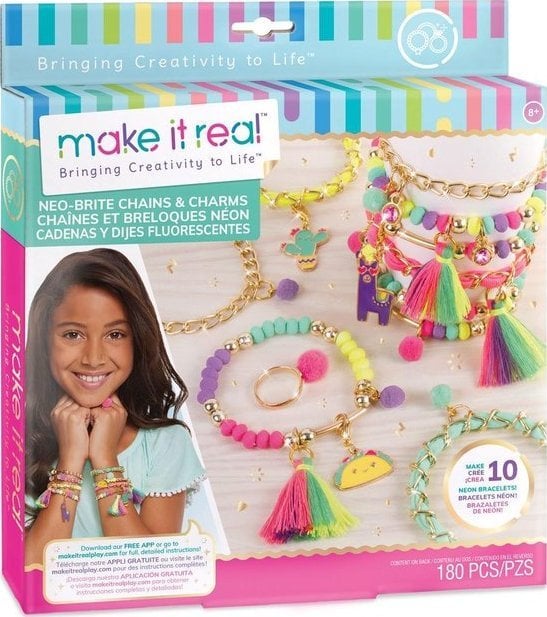 Make it Real Neo-Brite Chains & Charms zestaw do tworzenia bransoletek