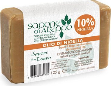 Mydło z Aleppo - Liść Laurowy 10% & Olej z czarnuszki 125 gr - SAPONE DI UN TEMPO