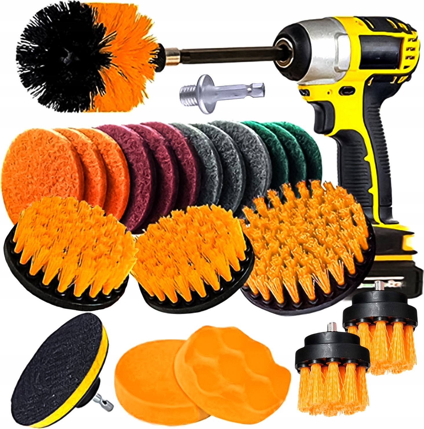 ZESTAW SZCZOTKI CZYSZCZĄCE NA WIERTARKĘ DB23-PRO