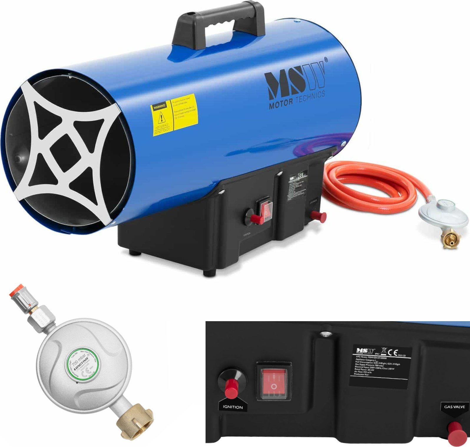 MSW Nagrzewnica dmuchawa gazowa budowlana do 310 m2 30000 W Nagrzewnica dmuchawa gazowa budowlana do 310 m2 30000 W