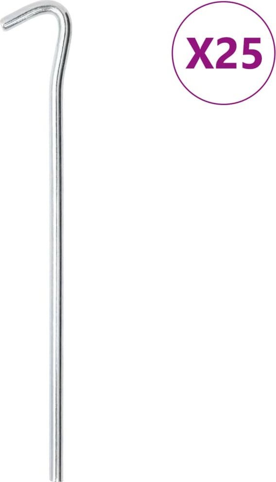 vidaXL Śledzie do namiotu, 25 szt., 23 cm, 7 mm, stal galwanizowana