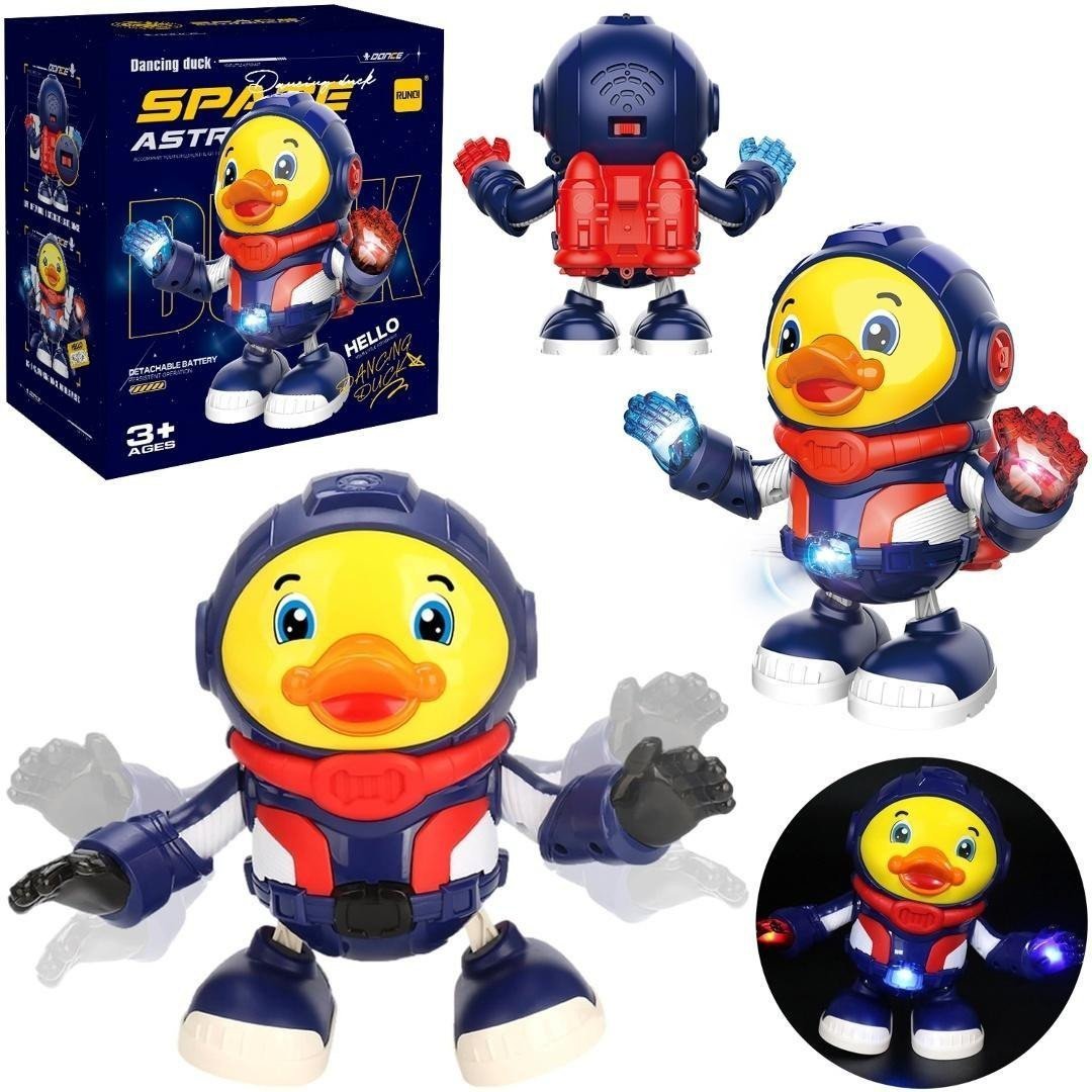 Kaczka astronauta tańcząca na baterie