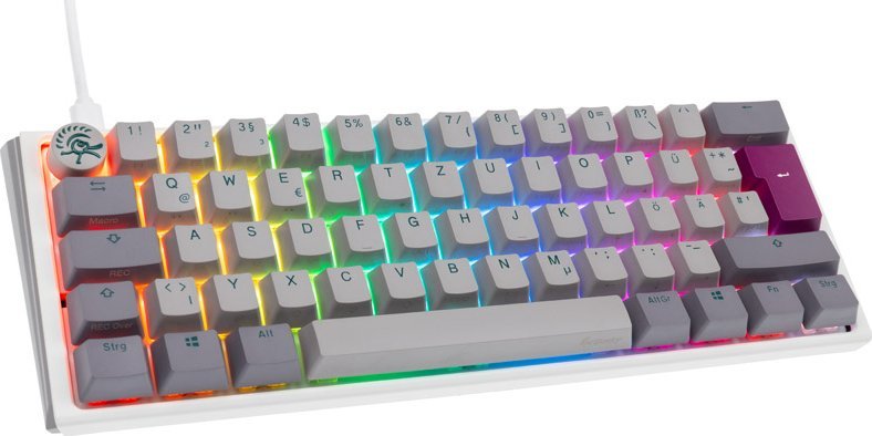 Klawiatura Ducky Ducky One 3 Mist Grey Mini Gaming Tastatur, RGB LED - MX-Silent-Red