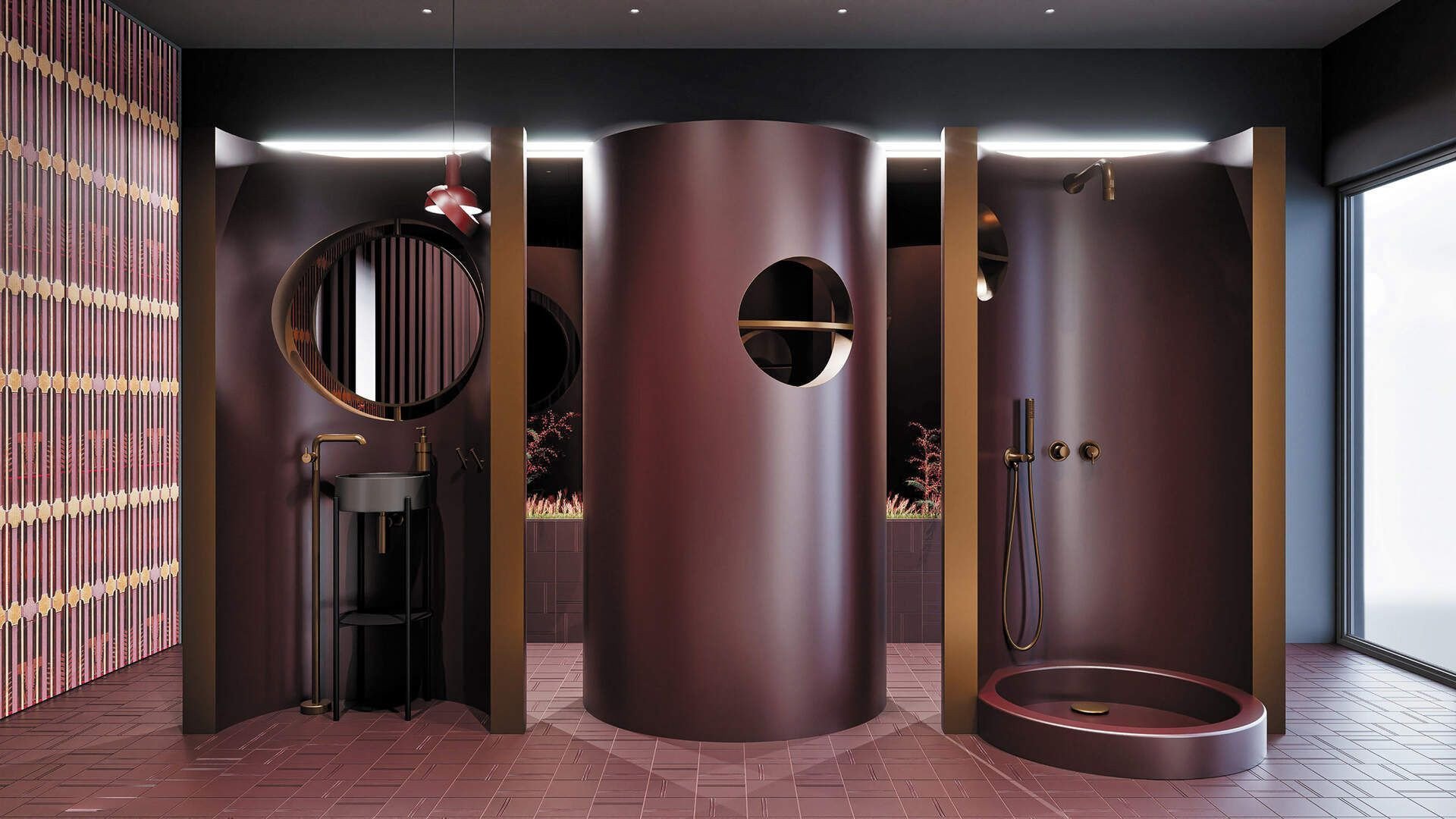 Zestaw prysznicowy podtynkowy z główką prysznicową - z baterią poziomą