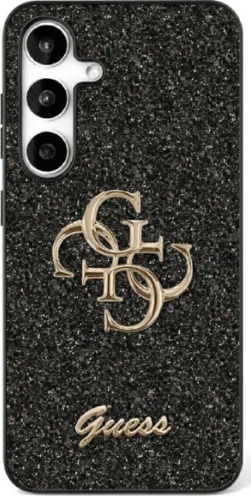 Guess Fixed Glitter Big 4G Metal Logo case for Samsung Galaxy S25 Ultra black