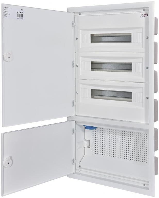 Eti-Polam Rozdzielnica hybrydowy 3x18 podtynkowy drzwi metalowy biały / IP40 400V AC / ERP18-5-3V MEDIA 001101292