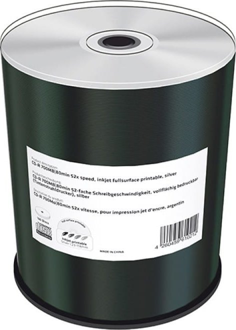 MediaRange Płyta CD-R MEDIARANGE, 700MB, prędkość 52x, 100szt., do nadruku
