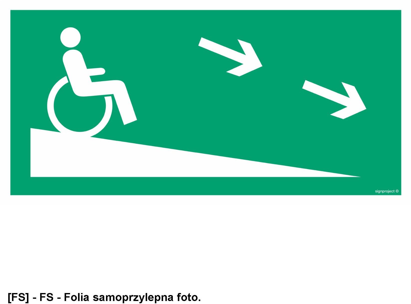 AC080 - Droga ewakuacyjna dla niepełnosprawnych prawostronna 600x300