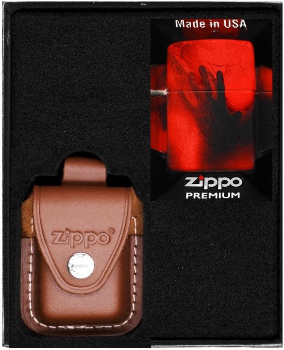 Zestaw ZIPPO Zapalniczka CREEPY SKULL AND HAND DESIGN Prezentowy No4