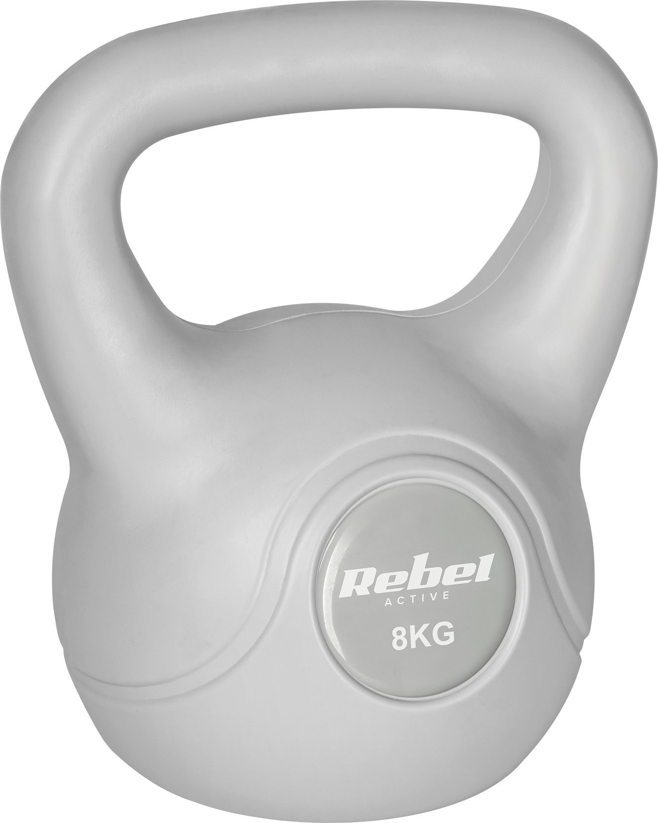 Kettlebell bitumiczny 8 kg szary REBEL ACTIVE