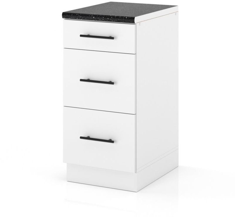 Szafka Kuchenna Stojąca Z Blatem 3 Szuflady 40cm Spremium Biały Mat
