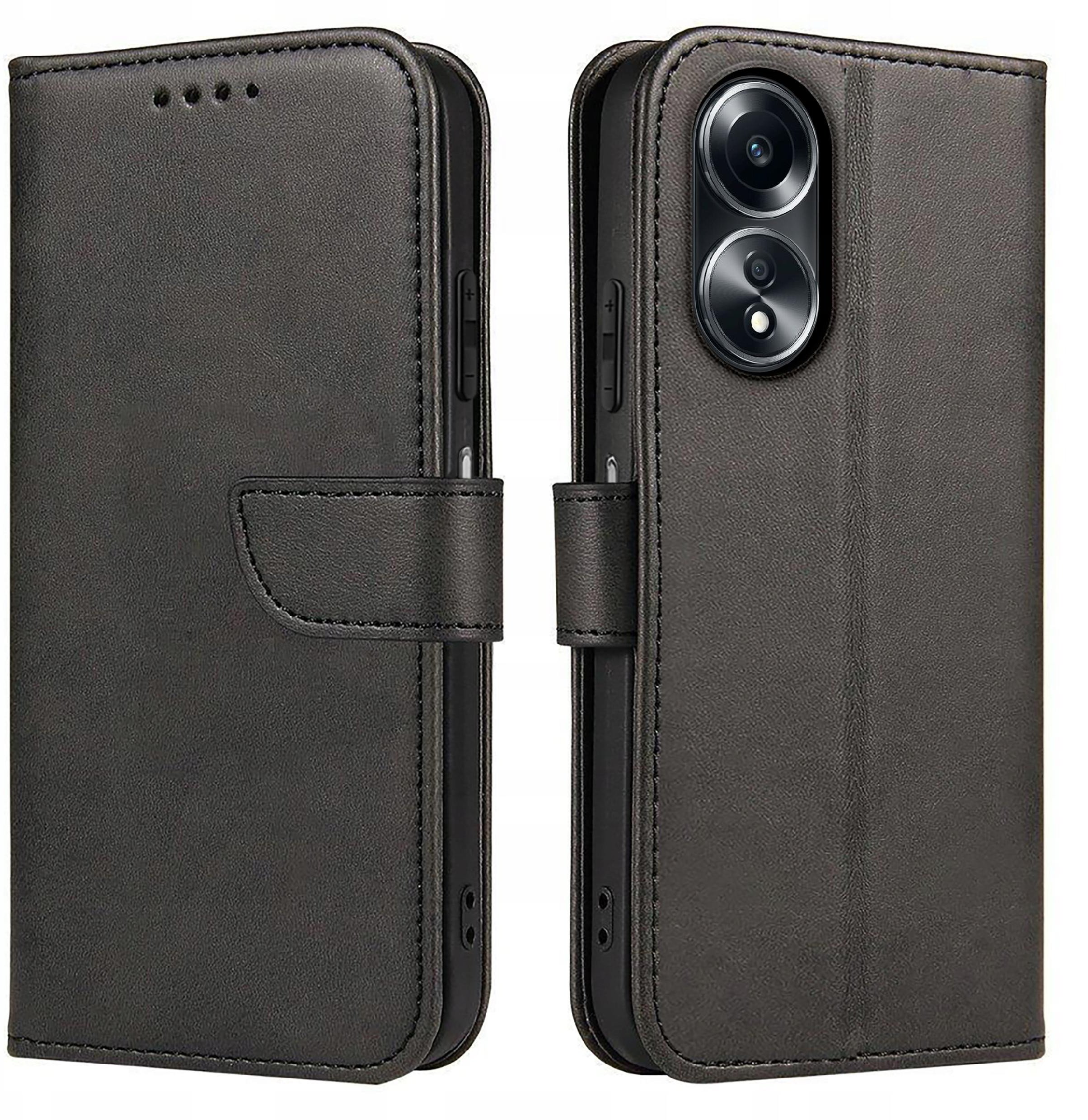 Etui do Oppo A58 4G Skórzane PORTFEL SKIN CASE + Szkło 9H