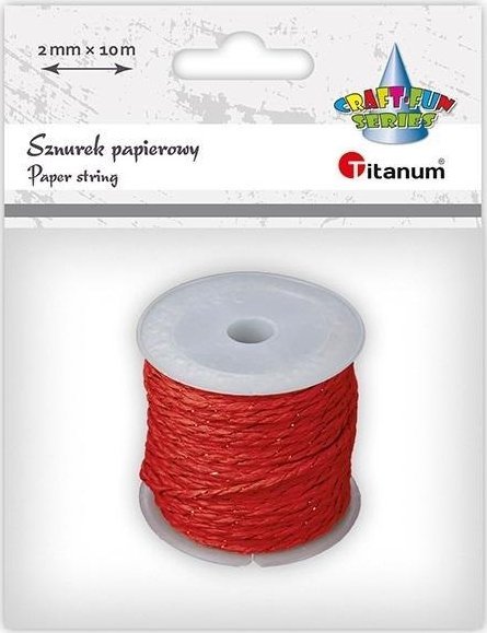 Sznurek papierowy 2mm 10m czerwono-złoty