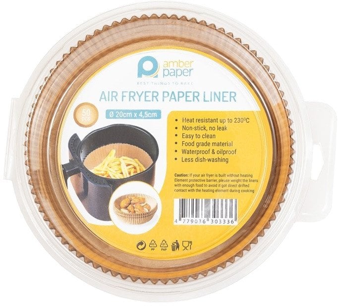 Paper baking liners for deep fryers AMBER PAPER 20 X 4.5 cm, round, brown, 50 pcs.