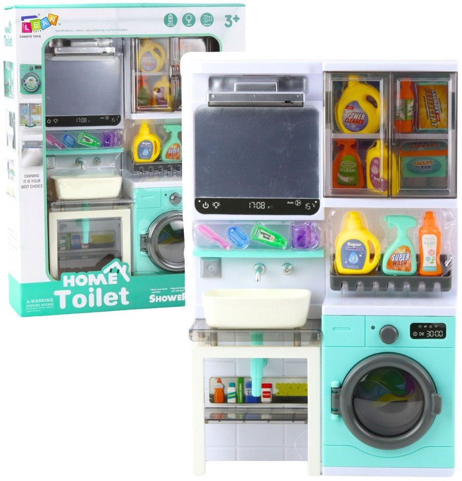 Łazienka Zabawkowa Umywalka Szafka Akcesoria Światła Dźwięki