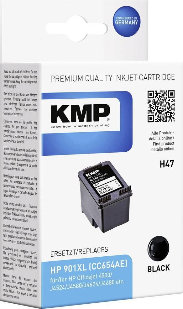 Tusz KMP KMP H47 ink cartridge black comp. to HP CC 654 AE No. 901XL - 1711,4541