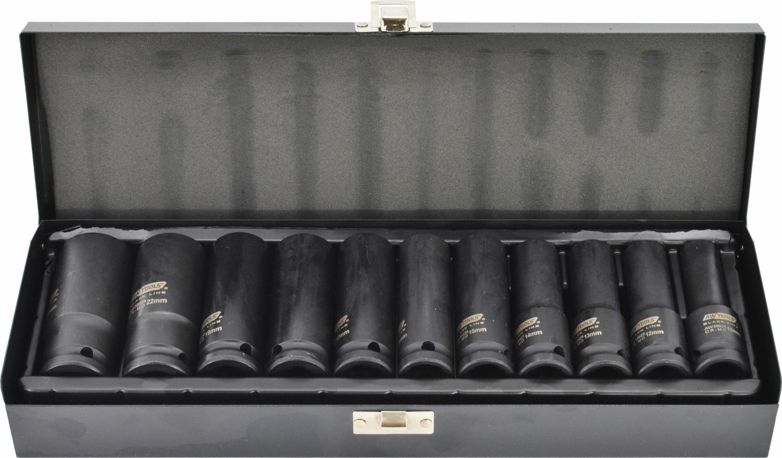 AWTools AWTOOLS ZESTAW NASADEK UDAROWYCH 1/2" 11cz. 10-24mm BLACK LINE
