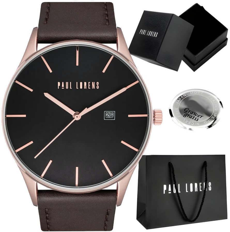 Zegarek męski Paul Lorens - LONGIO-1B1 Z GRAWEREM