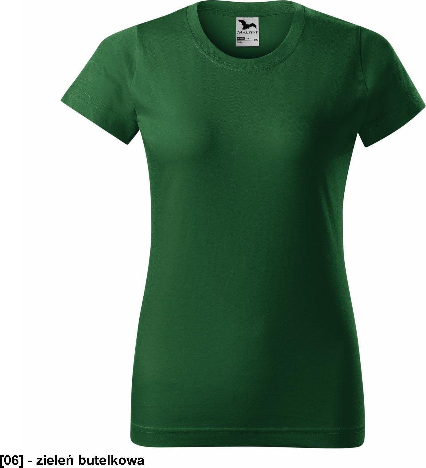 MALFINI Basic 134 - ADLER - Koszulka damska, 160 g/m - zieleń butelkowa XS