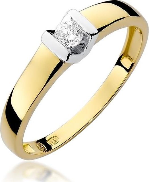 Best Diamonds złoty pierścionek z brylantem 0.10ct 12
