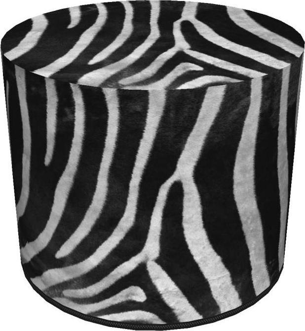 Bertoni-arco Okrągła pufa dekoracyjna - ZEBRA