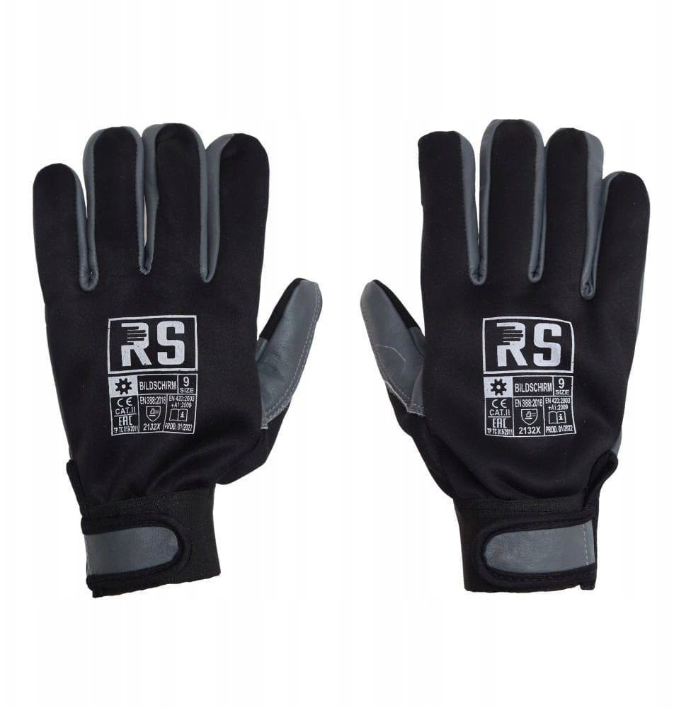 Rękawice monterskie RS Bildschrim, LCD, rozm. 10, granatowo-szare