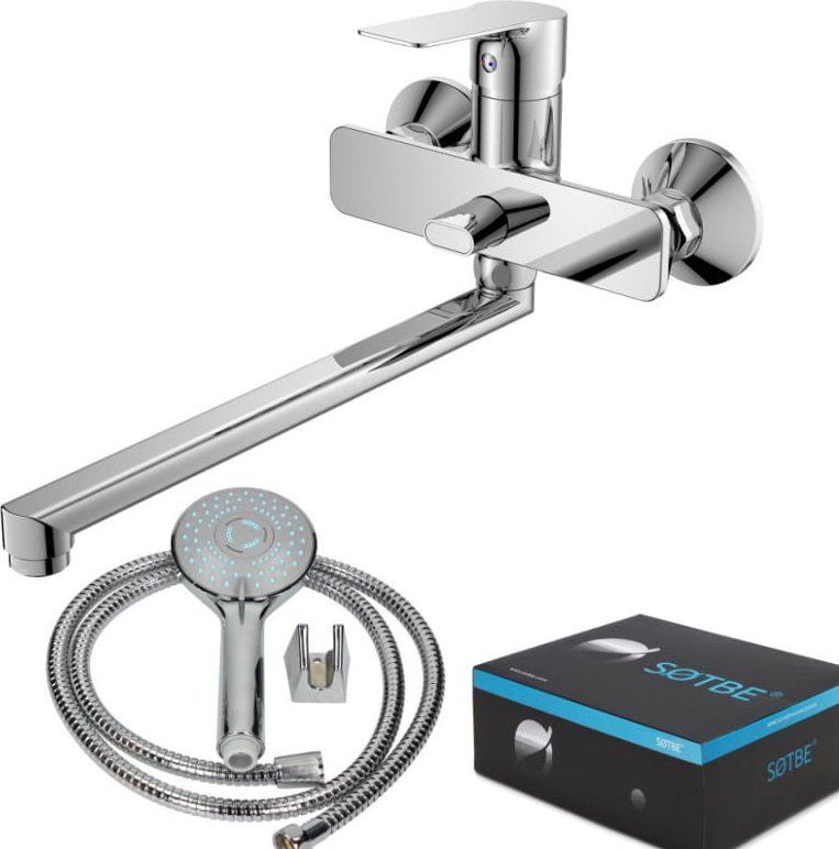 Bateria wannowa Sotbe Nea ścienne chrom (NEA-BWR-60253433)