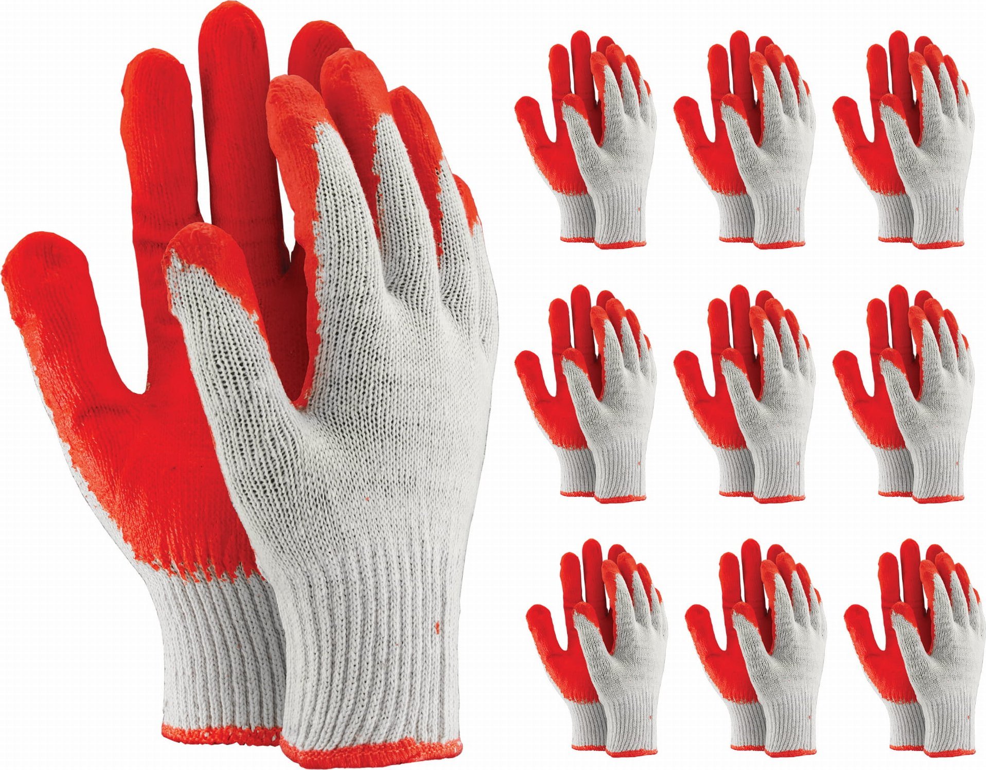 Reis Rękawice robocze / Czerwone / Rozmiar: 9 - L / OX-UNIWAMP_C - 10 Par