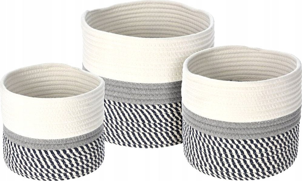 Home Styling Collection Kosz do przechowywania z bawełny, 3 sztuki