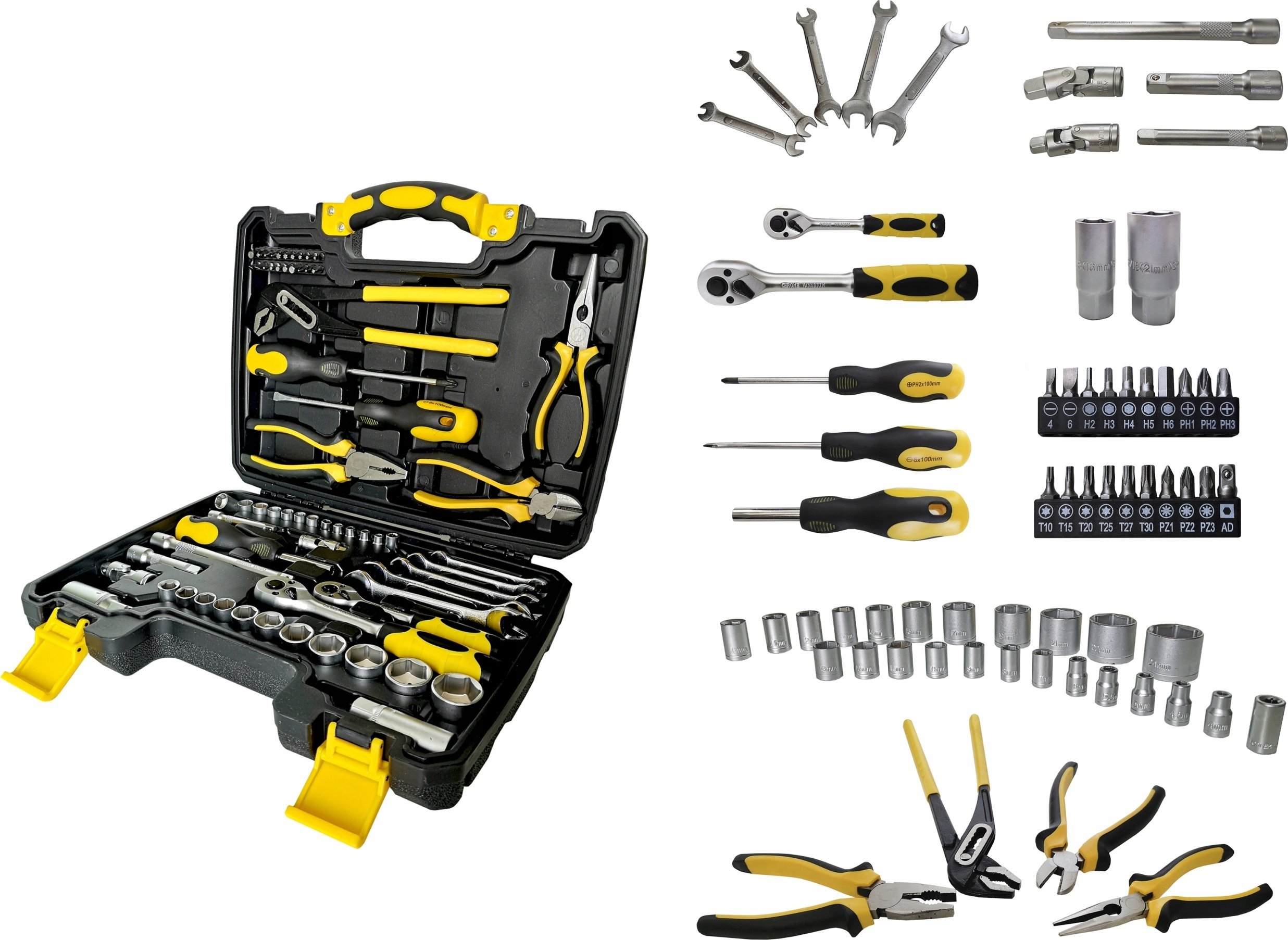 Zestaw narzędzi Forcekraft ZESTAW NARZEDZIOWY 65 szt.1/4"-3/8"