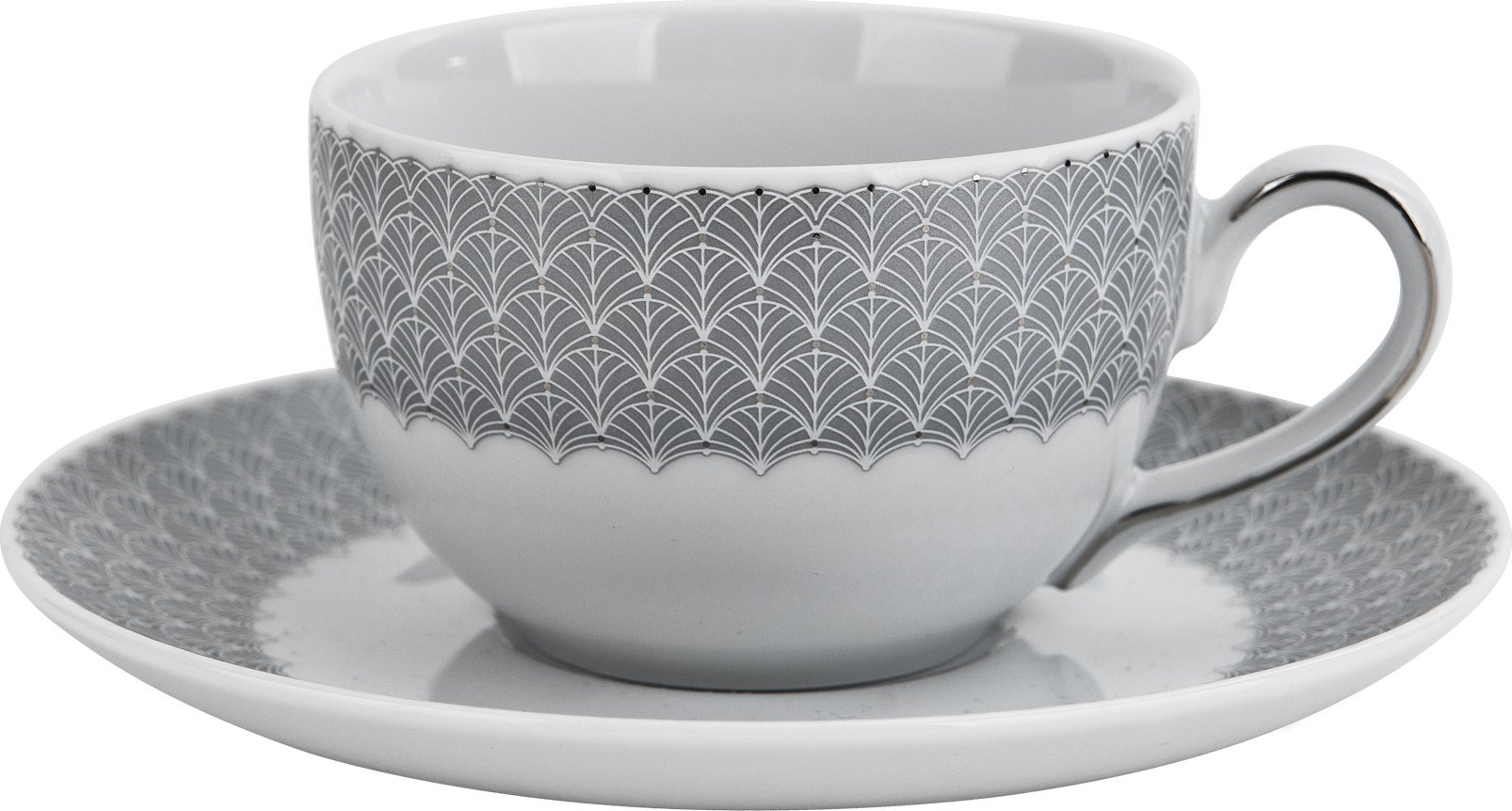 Ćmielów Komplet 6 filiżanek ze spodkiem Flamenco