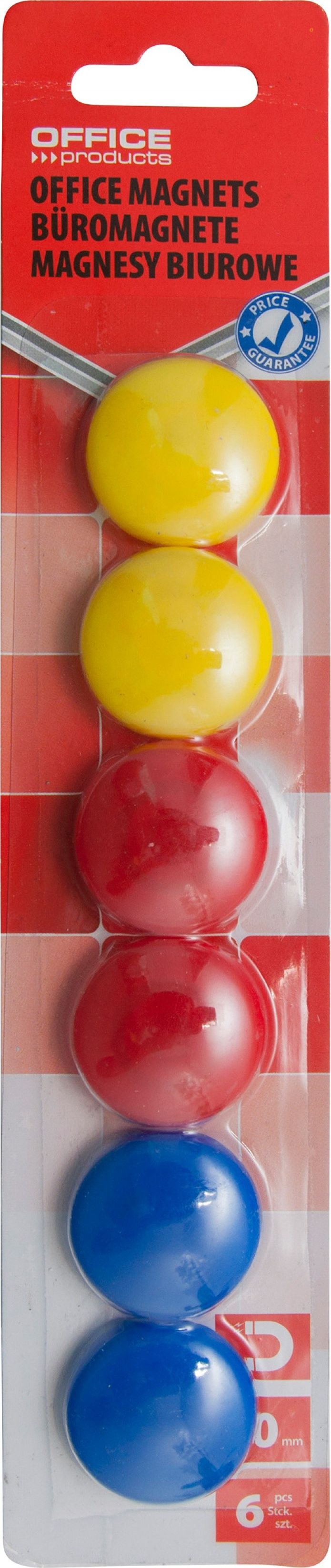 Office Products MAGNES OFFICE PRODUCTS 30MM 6 SZT. MIX KOLORÓW